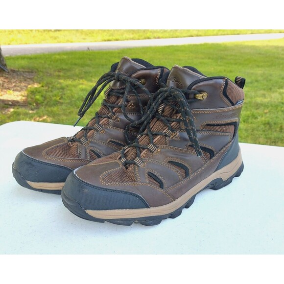 Eddie Bauer Fairmont Leather Waterproof High Top Hiking Boots Men's 12M Brown - Picture 1 of 15
